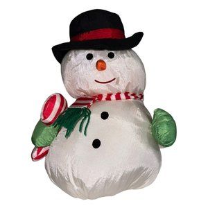 Vintage Carlmax Co Nylon Plush Snowman 15” Top Hat & Scarf
